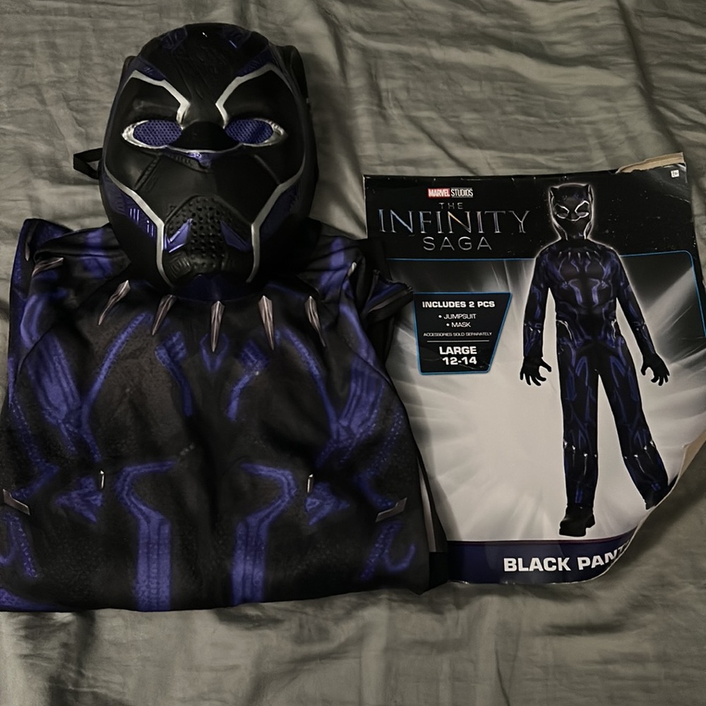 Marvel The Infinity Saga Black Panther Jumpsuit Costume size Kids 12-14